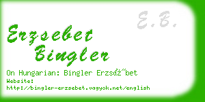 erzsebet bingler business card